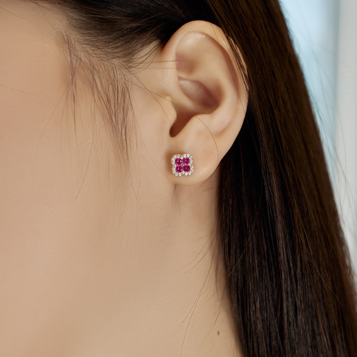 [Luxe Jewelry]Four-Leaf Clover Flower Shaped Earrings