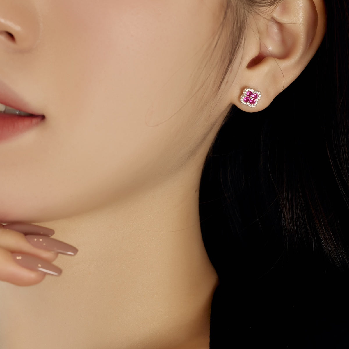 [Luxe Jewelry]Four-Leaf Clover Flower Shaped Earrings