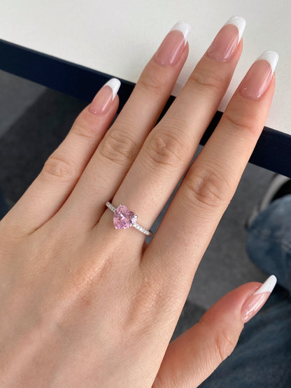 [Luxe Jewelry]2.0 Carat Dazzling Lustrous Heart Cut Lover Ring