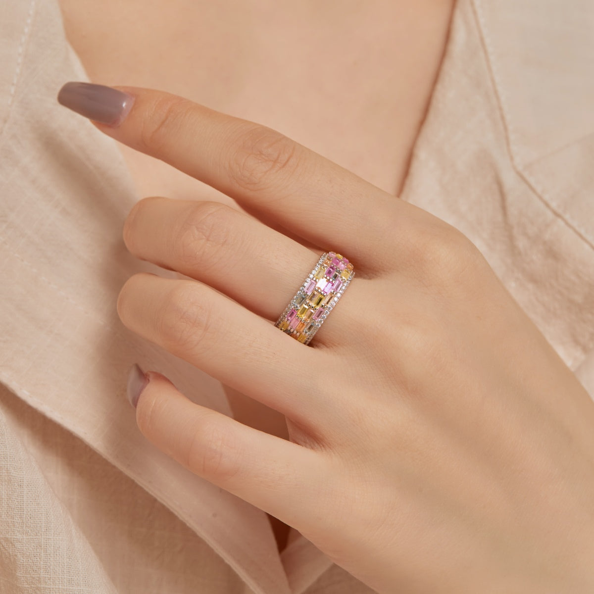 [Luxe Jewelry]Radiant Colorful Radiant Cut Daily Ring