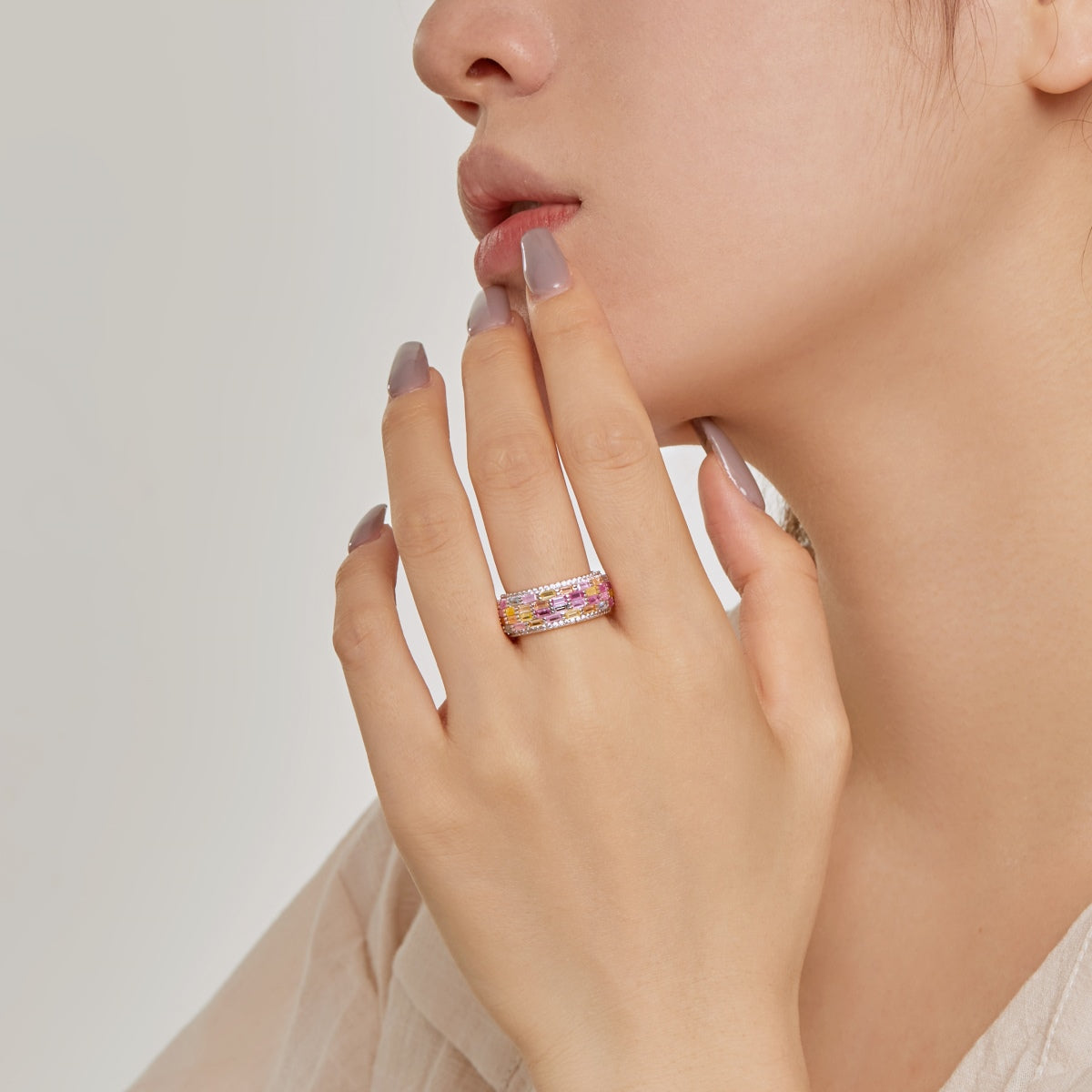 [Luxe Jewelry]Radiant Colorful Radiant Cut Daily Ring