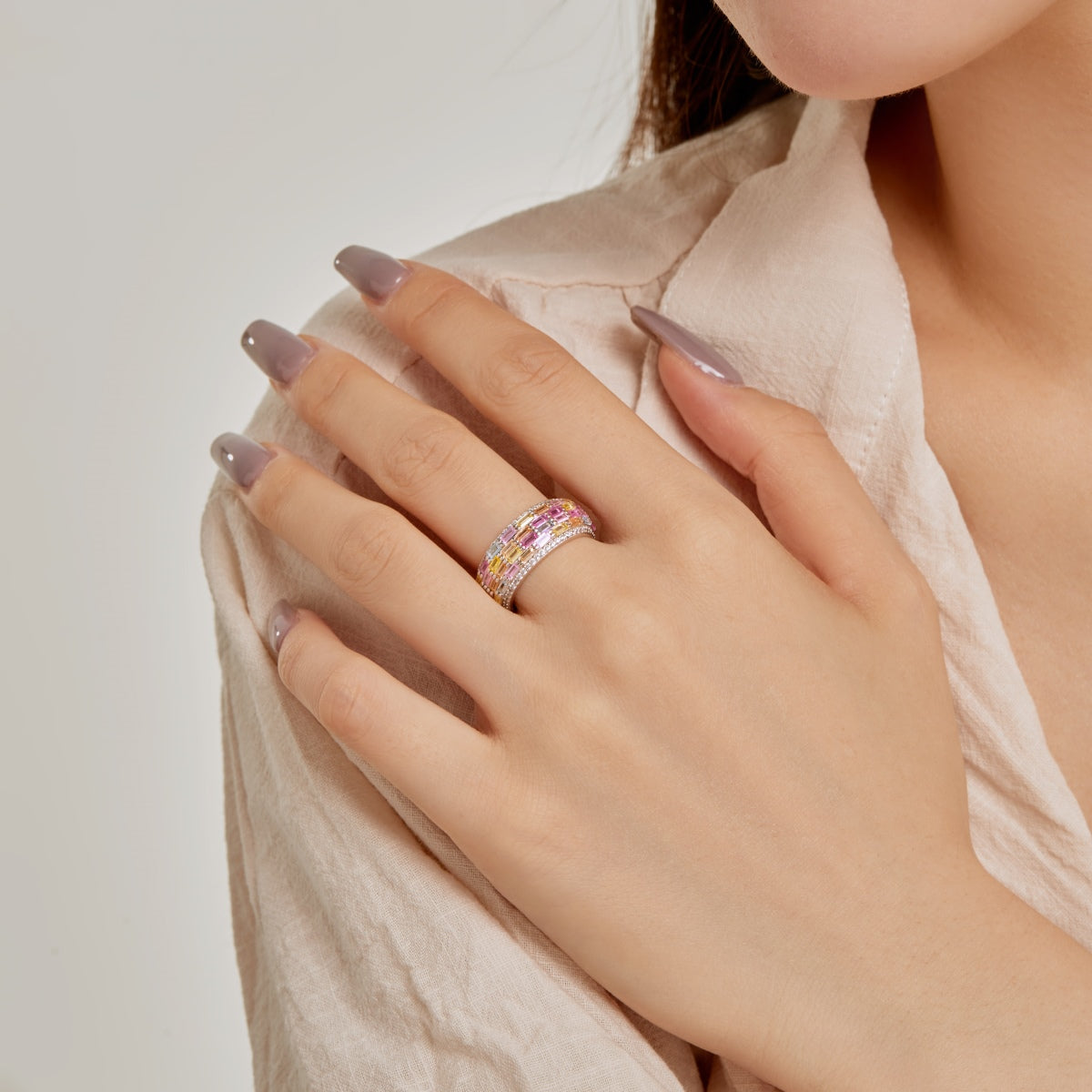 [Luxe Jewelry]Radiant Colorful Radiant Cut Daily Ring