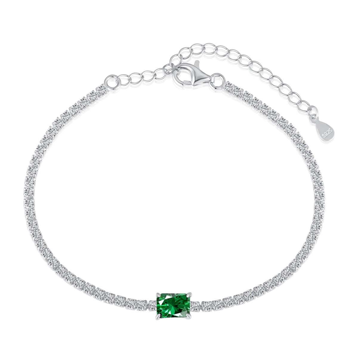 [Luxe Jewelry]1.0 Carat Unique Emerald Cut Banquet Bracelet