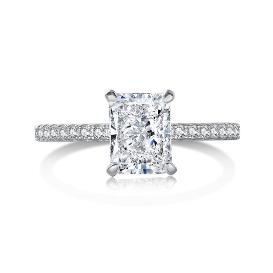 [Luxe Jewelry]2.0 Carat Dazzling Sparkling Radiant Cut Party Ring