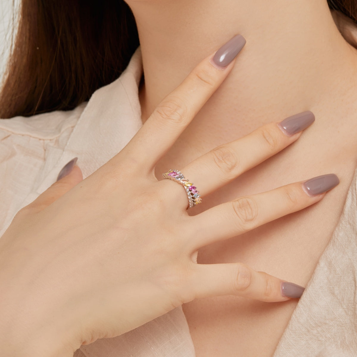 [Luxe Jewelry]Unique Colorful Marquise Cut Daily Ring