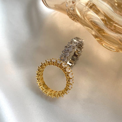 [Luxe Jewelry]Ornate Oval Cut Tennis Ring