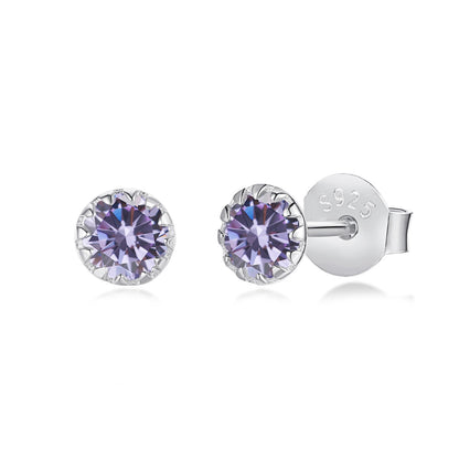 [Bijoux de luxe] Boucles d'oreilles rondes colorées et étincelantes