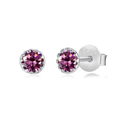 [Bijoux de luxe] Boucles d'oreilles rondes colorées et étincelantes