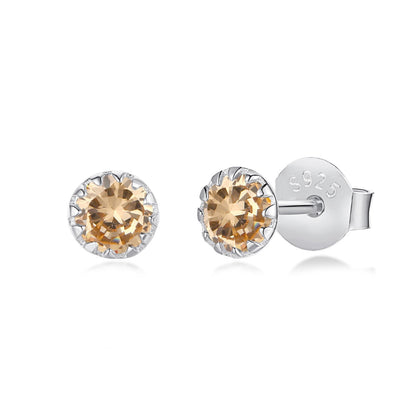 [Bijoux de luxe] Boucles d'oreilles rondes colorées et étincelantes