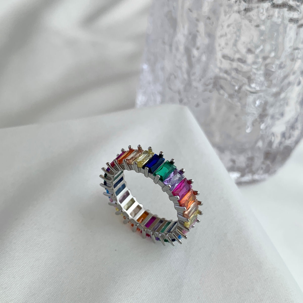 [Luxe Jewelry]Unique Colorful Radiant Cut RIng