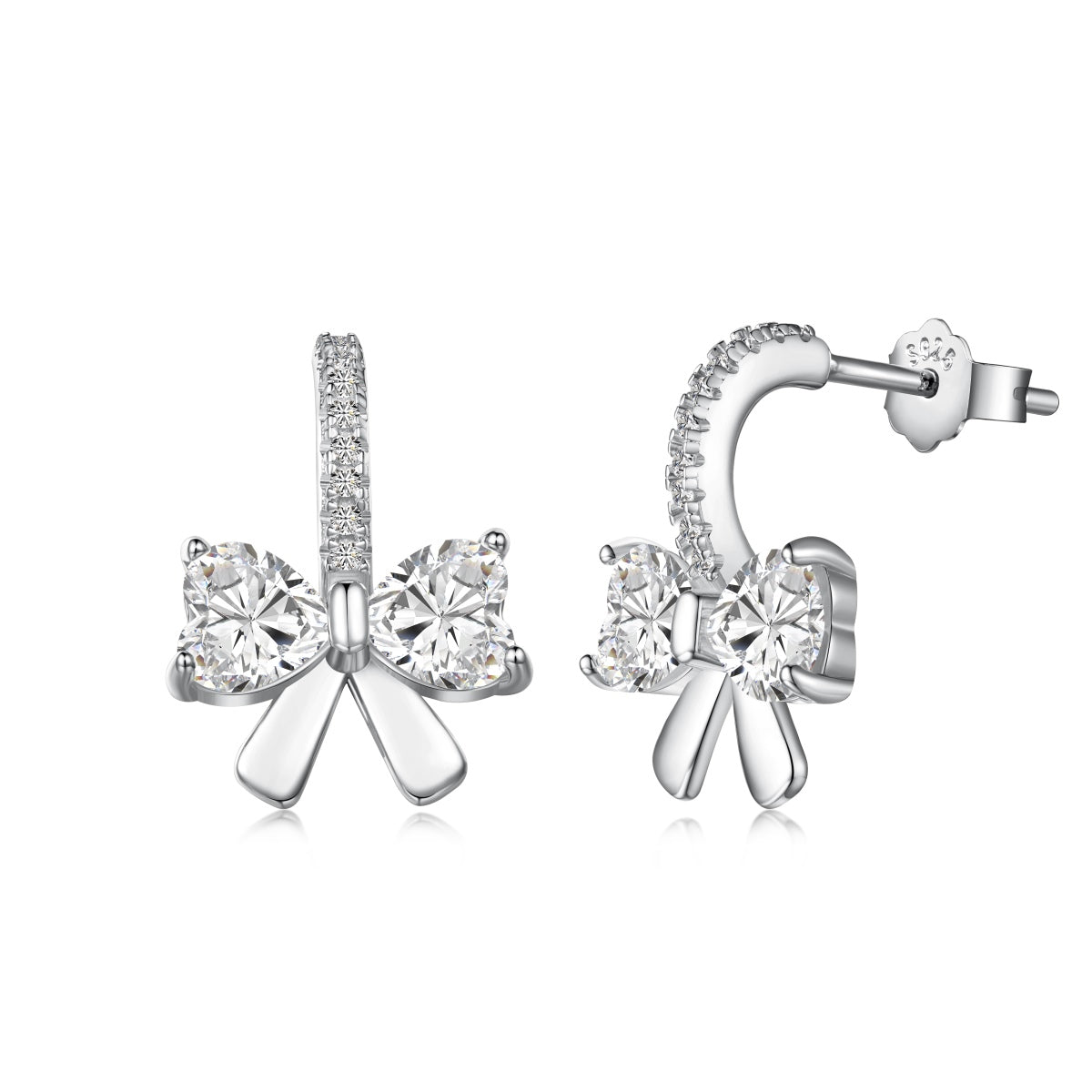 [Luxe Jewelry]Exquisite Earrings With Heart-Shaped Bow Design