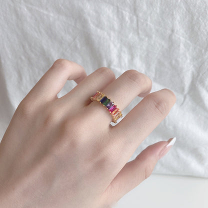 [Luxe Jewelry]Unique Colorful Radiant Cut RIng