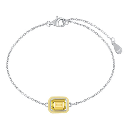 [Luxe Jewelry]2.0 Carat Sparkling Colorful Emerald Cut Daily Bracelet
