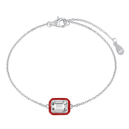 [Luxe Jewelry]2.0 Carat Sparkling Colorful Emerald Cut Daily Bracelet