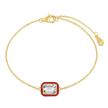 [Luxe Jewelry]2.0 Carat Sparkling Colorful Emerald Cut Daily Bracelet
