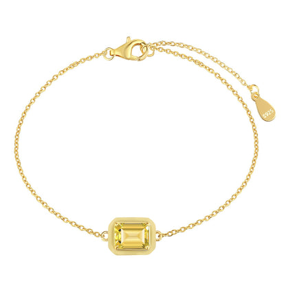 [Luxe Jewelry]2.0 Carat Sparkling Colorful Emerald Cut Daily Bracelet