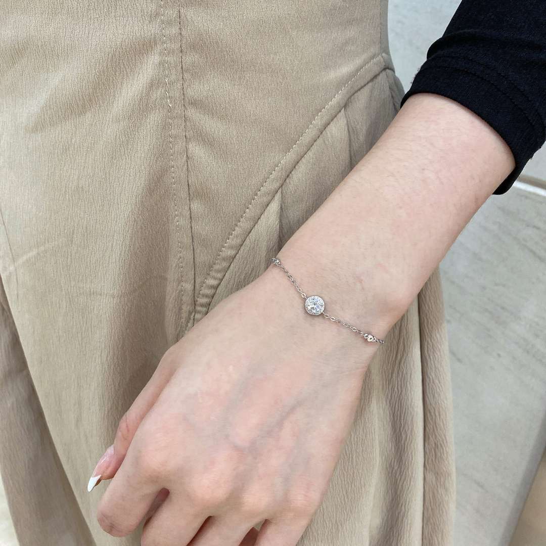 [Luxe Jewelry]Dazzling Round Cut Shape Bracelet
