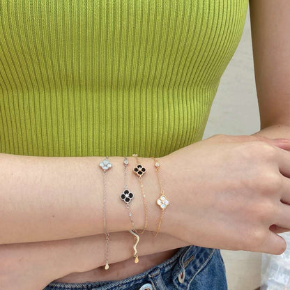 [Luxe Jewelry]Delicate Four Leaf Clover Bracelet