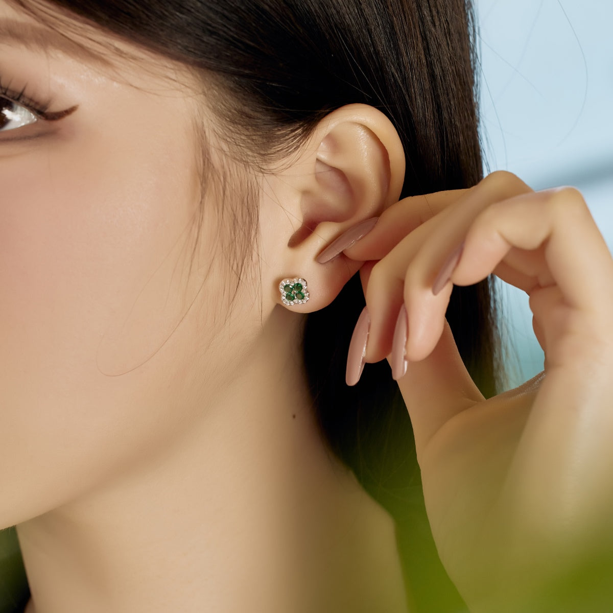 [Luxe Jewelry]Four-Leaf Clover Flower Shaped Earrings