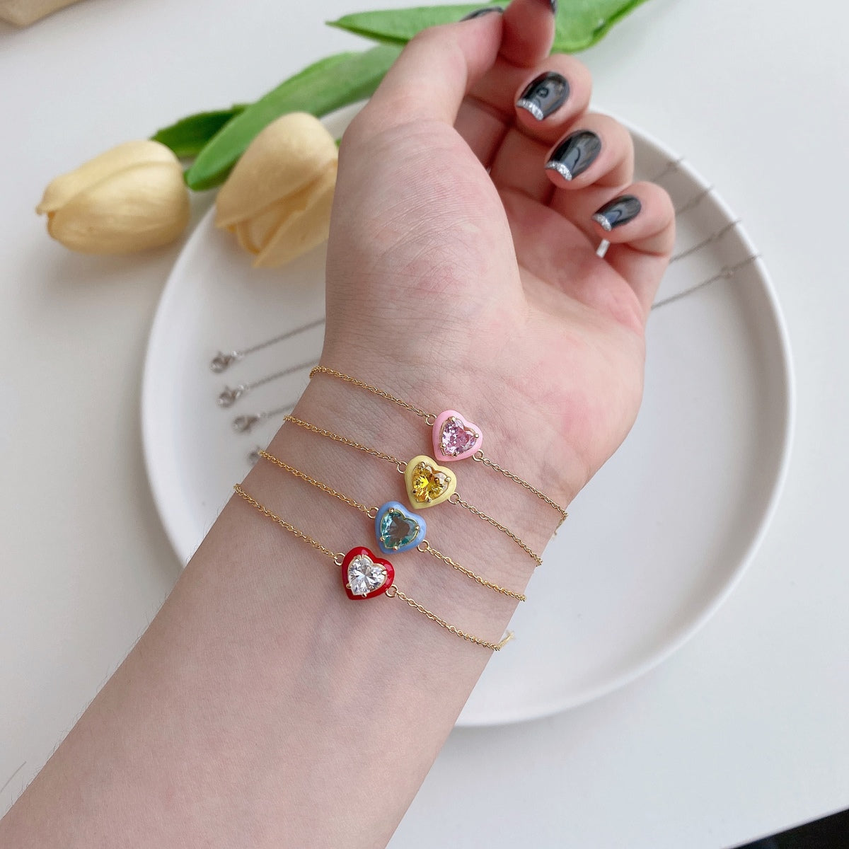 [Luxe Jewelry]Sparkling Romantic Heart Shape Lover Bracelet