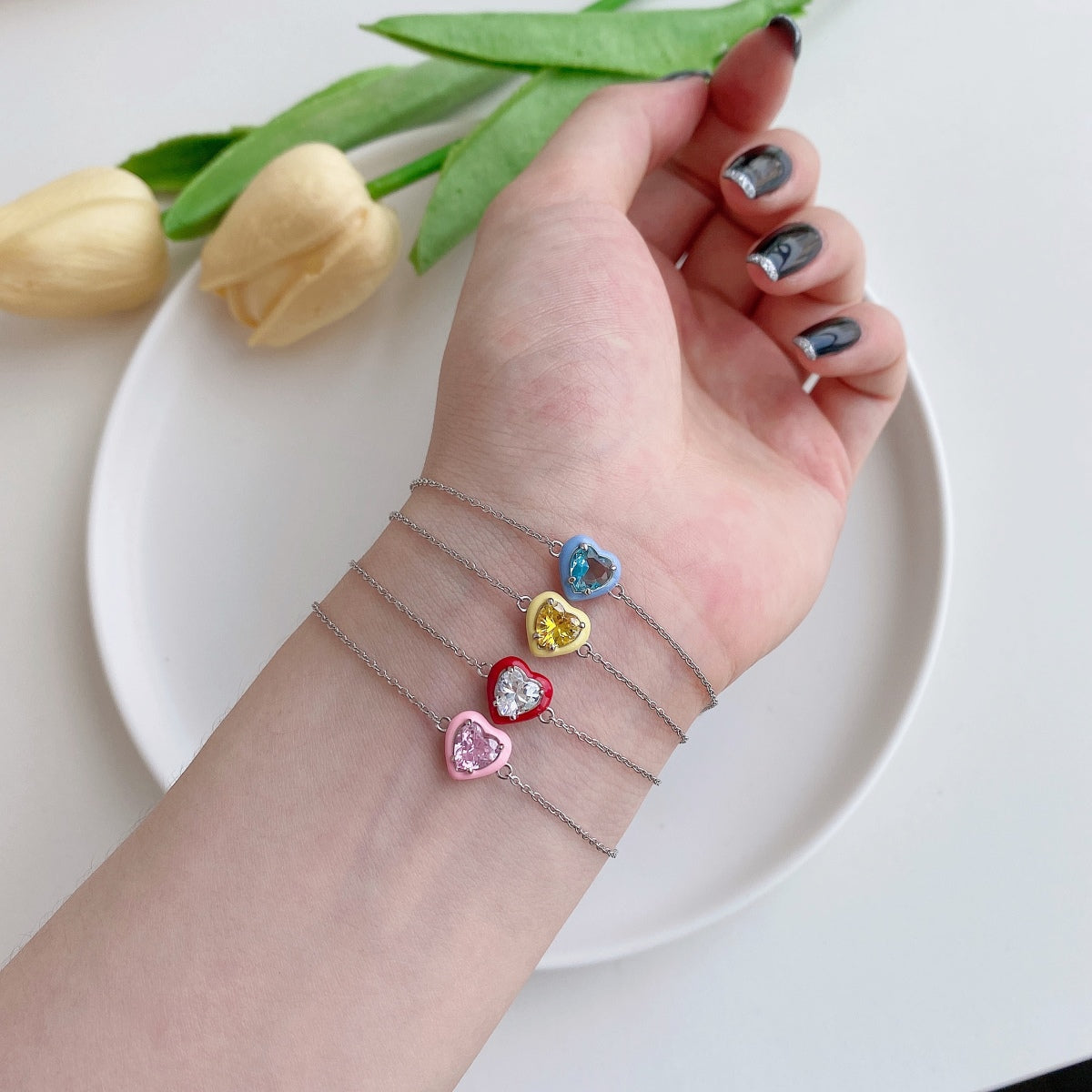 [Luxe Jewelry]Sparkling Romantic Heart Shape Lover Bracelet