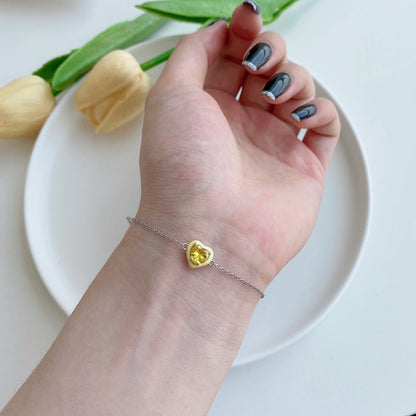 [Luxe Jewelry]Sparkling Romantic Heart Shape Lover Bracelet