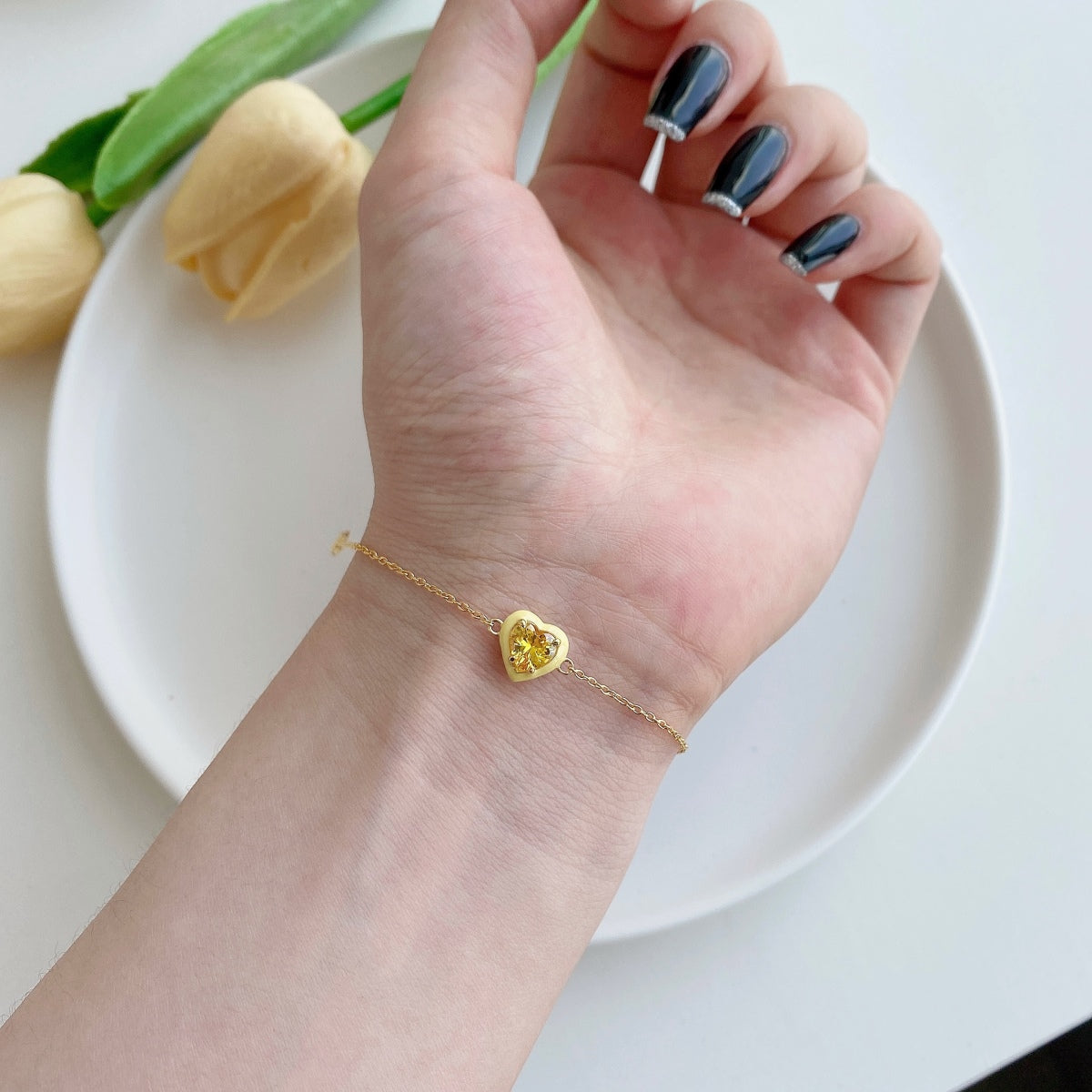 [Luxe Jewelry]Sparkling Romantic Heart Shape Lover Bracelet