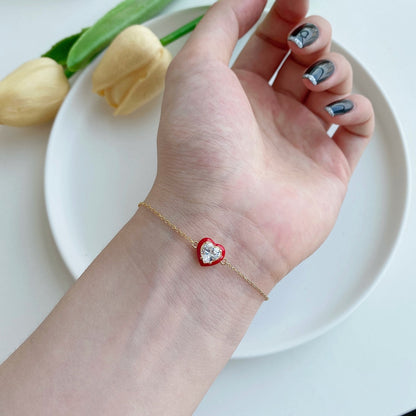 [Luxe Jewelry]Sparkling Romantic Heart Shape Lover Bracelet