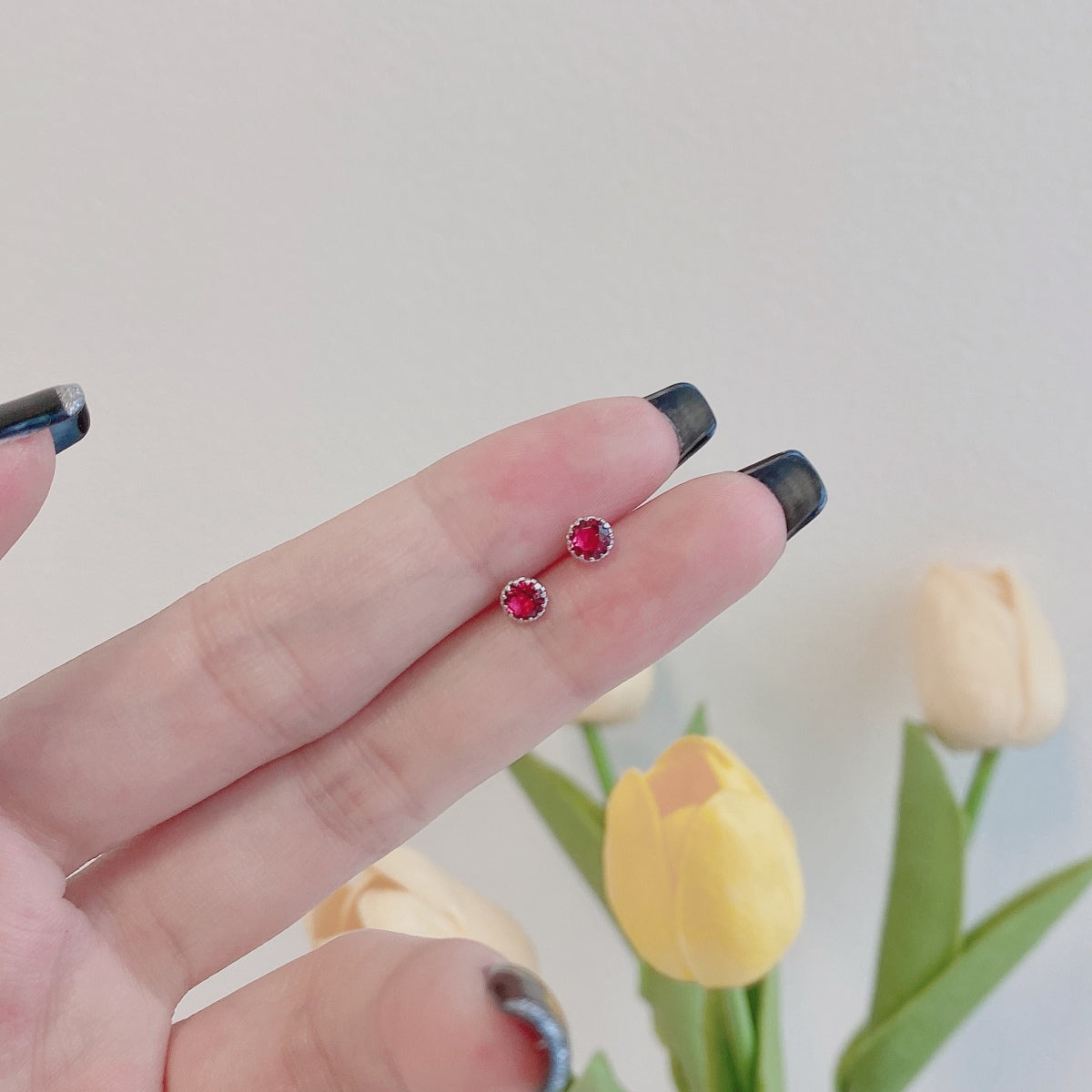 [Bijoux de luxe] Boucles d'oreilles rondes colorées et étincelantes