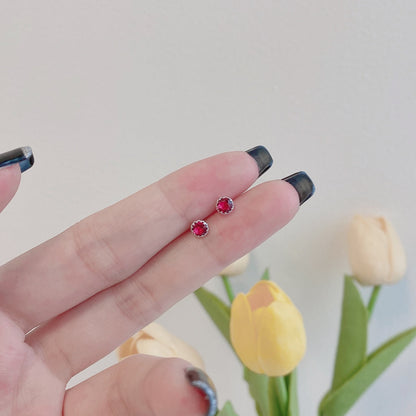 [Bijoux de luxe] Boucles d'oreilles rondes colorées et étincelantes