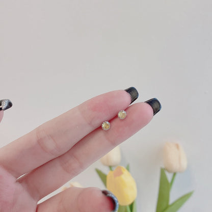 [Bijoux de luxe] Boucles d'oreilles rondes colorées et étincelantes