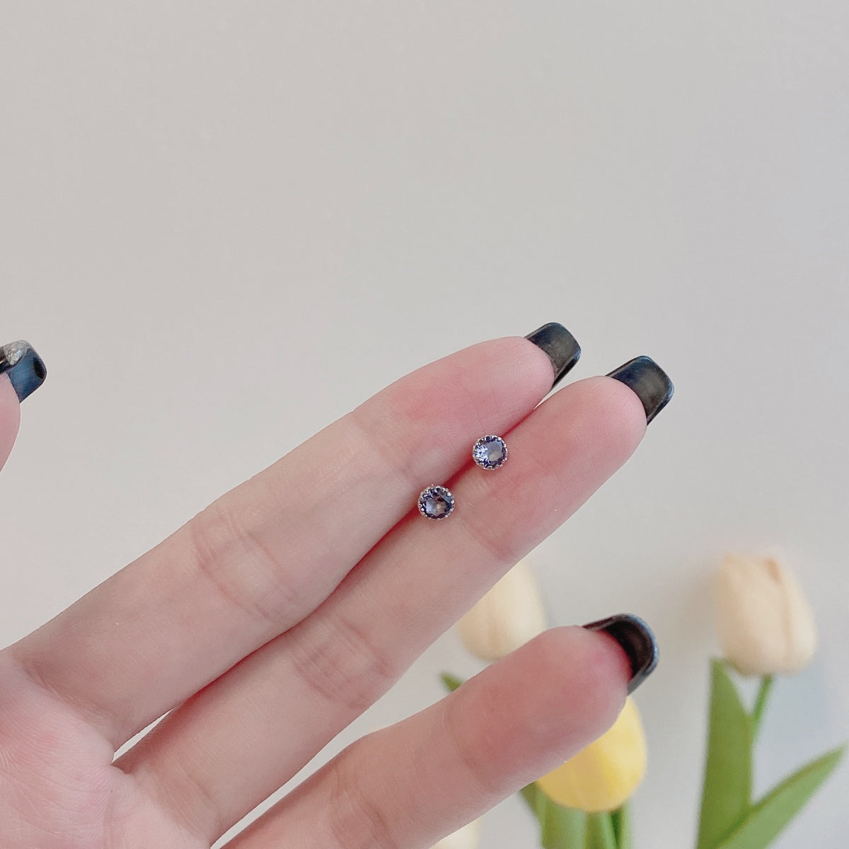 [Bijoux de luxe] Boucles d'oreilles rondes colorées et étincelantes