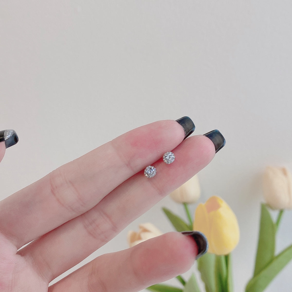 [Bijoux de luxe] Boucles d'oreilles rondes colorées et étincelantes