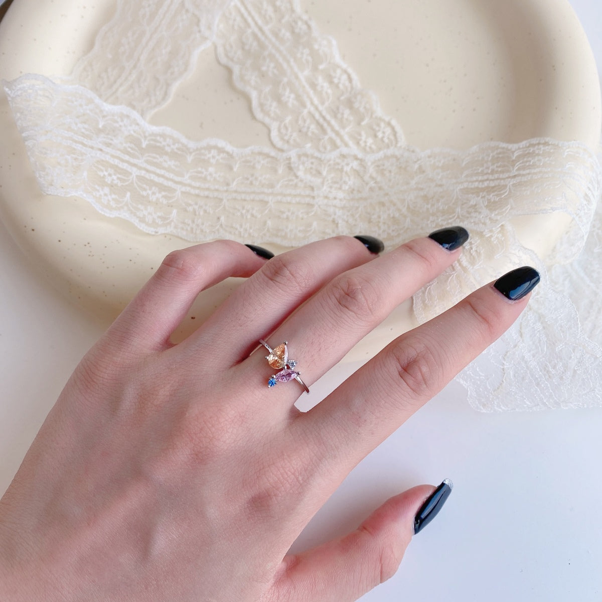 [Luxe Jewelry]Radiant Colorful Multi Cut Daily Ring