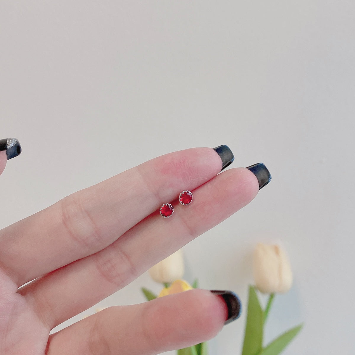 [Bijoux de luxe] Boucles d'oreilles rondes colorées et étincelantes