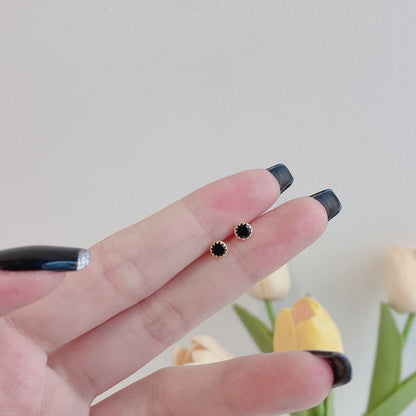 [Bijoux de luxe] Boucles d'oreilles rondes colorées et étincelantes