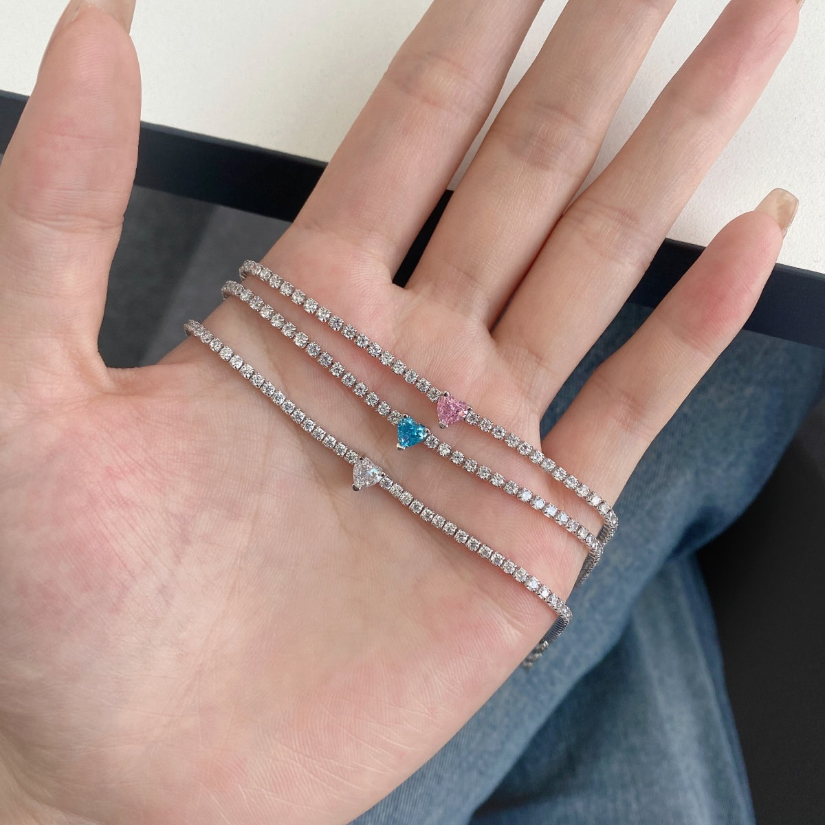 [Luxe Jewelry]0.5 Carat Elegant Romantic Heart Shape Lover Bracelet