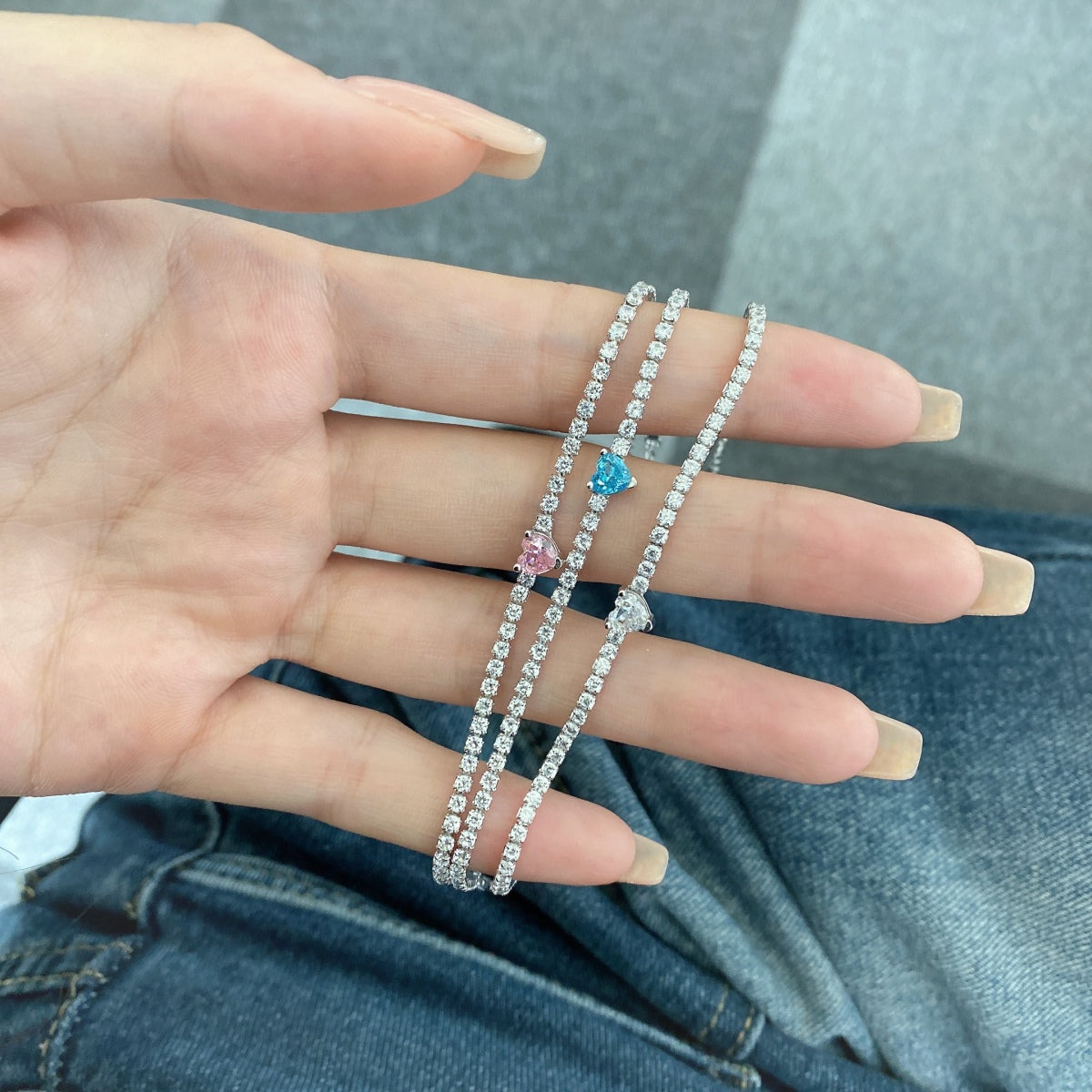 [Luxe Jewelry]0.5 Carat Elegant Romantic Heart Shape Lover Bracelet