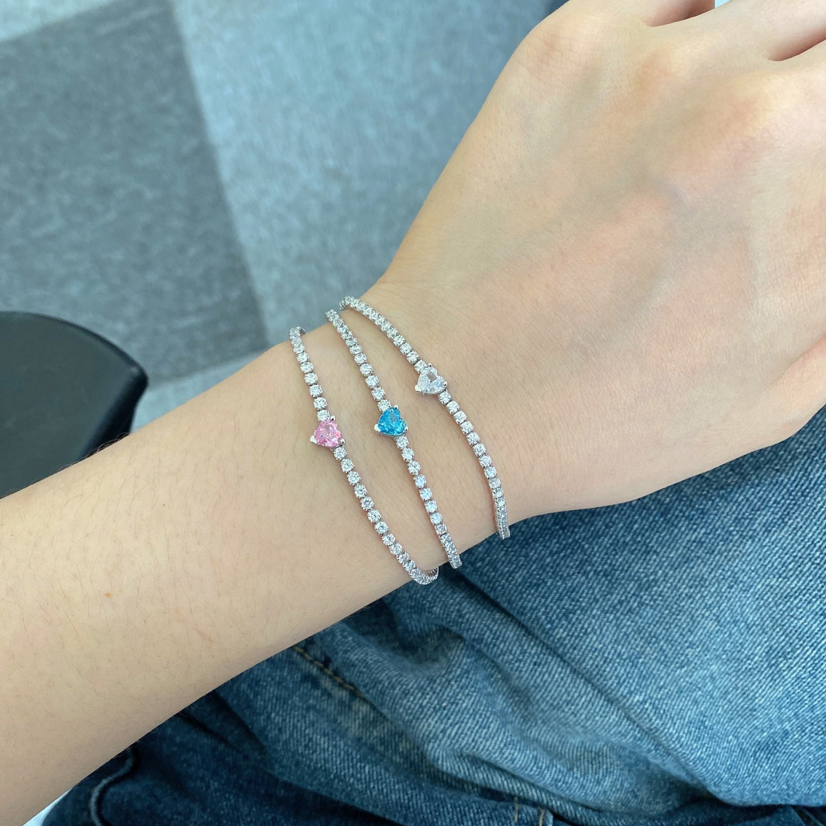 [Luxe Jewelry]0.5 Carat Elegant Romantic Heart Shape Lover Bracelet