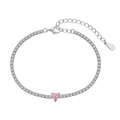 [Luxe Jewelry]0.5 Carat Elegant Romantic Heart Shape Lover Bracelet