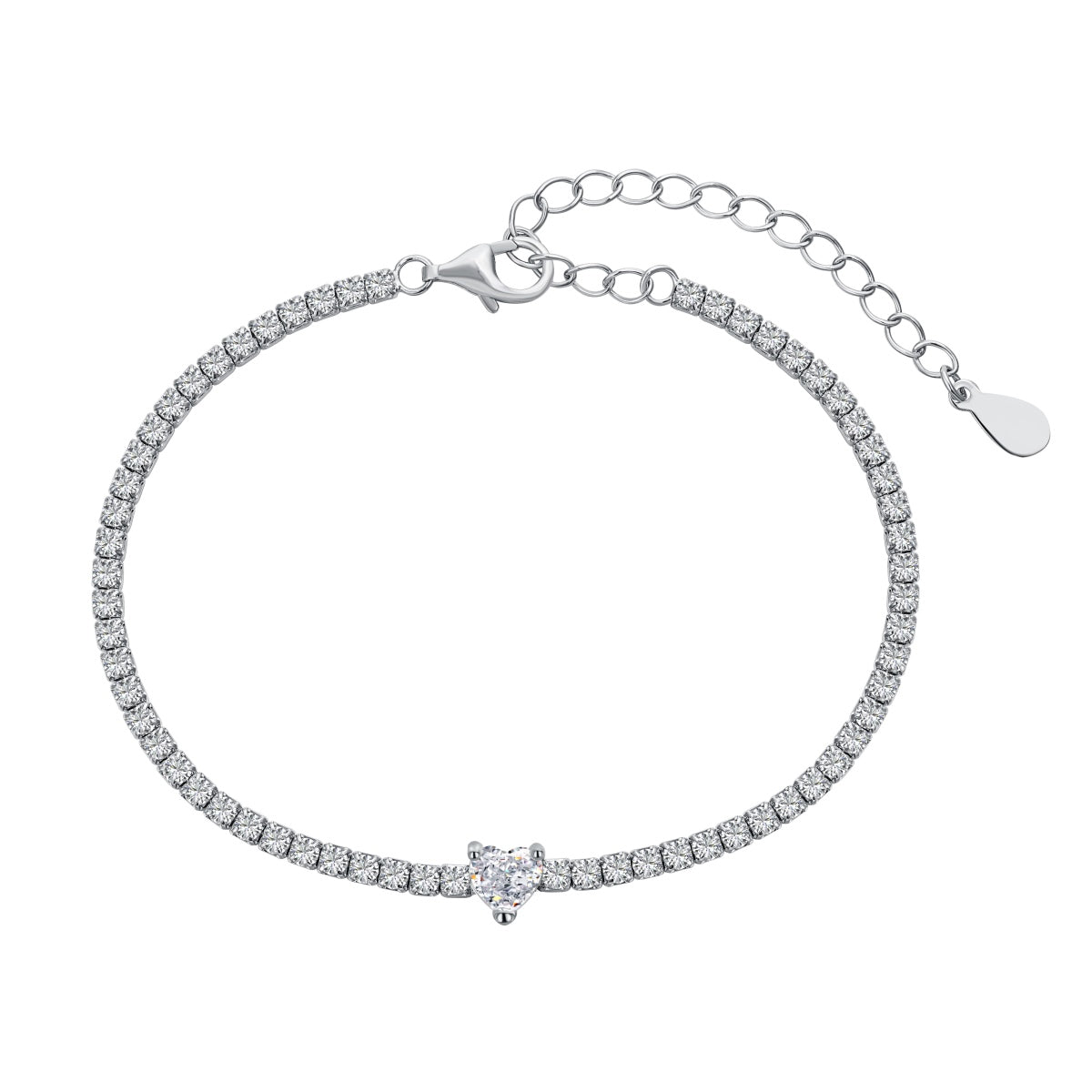[Luxe Jewelry]0.5 Carat Elegant Romantic Heart Shape Lover Bracelet
