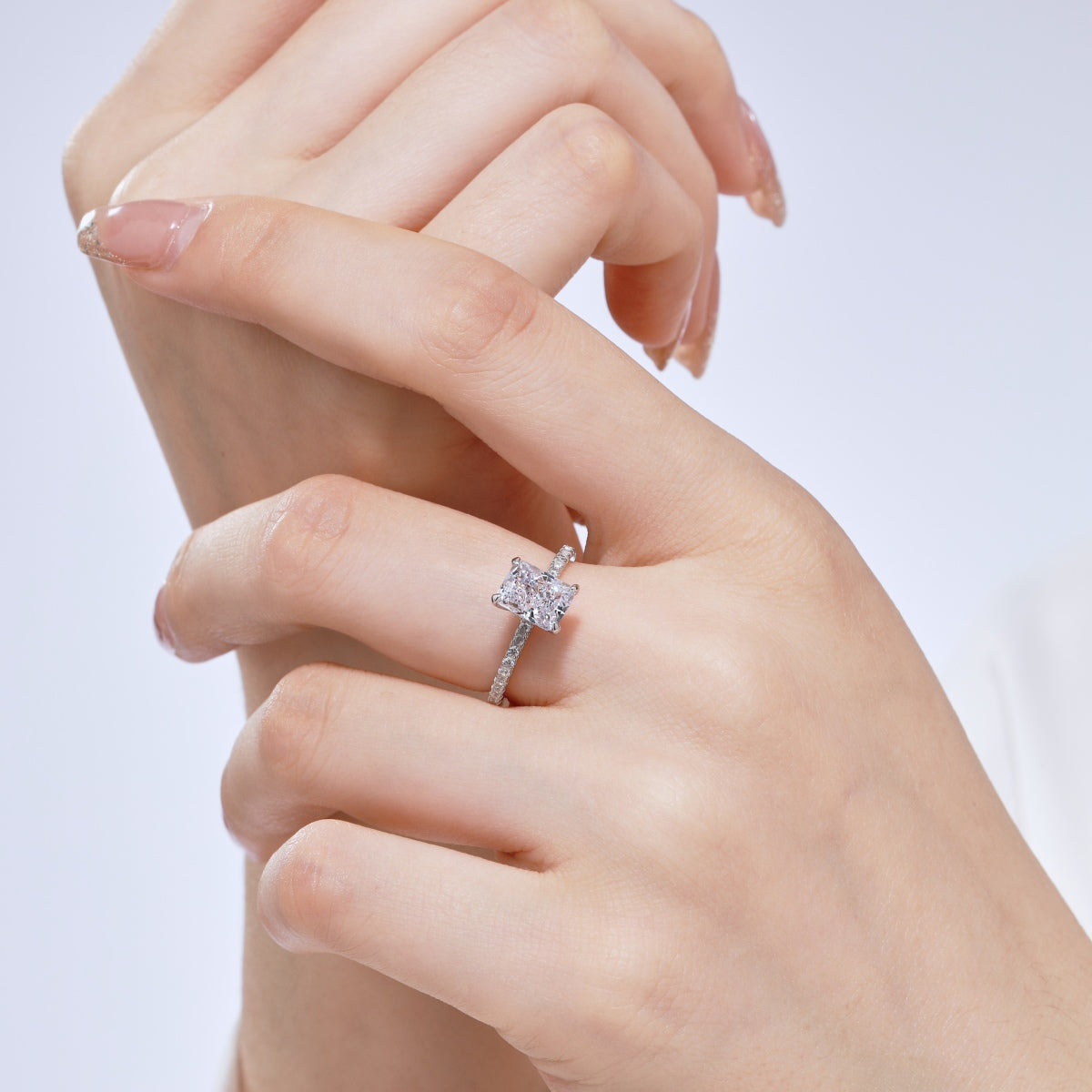 [Luxe Jewelry]2.0 Carat Dazzling Sparkling Radiant Cut Party Ring