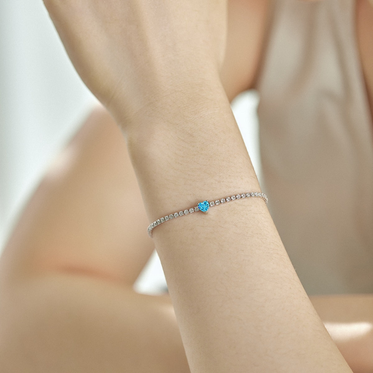 [Luxe Jewelry]0.5 Carat Elegant Romantic Heart Shape Lover Bracelet