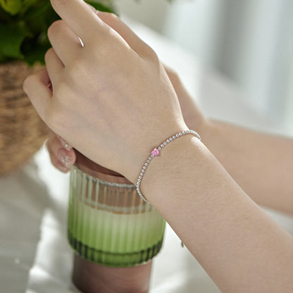 [Luxe Jewelry]0.5 Carat Elegant Romantic Heart Shape Lover Bracelet