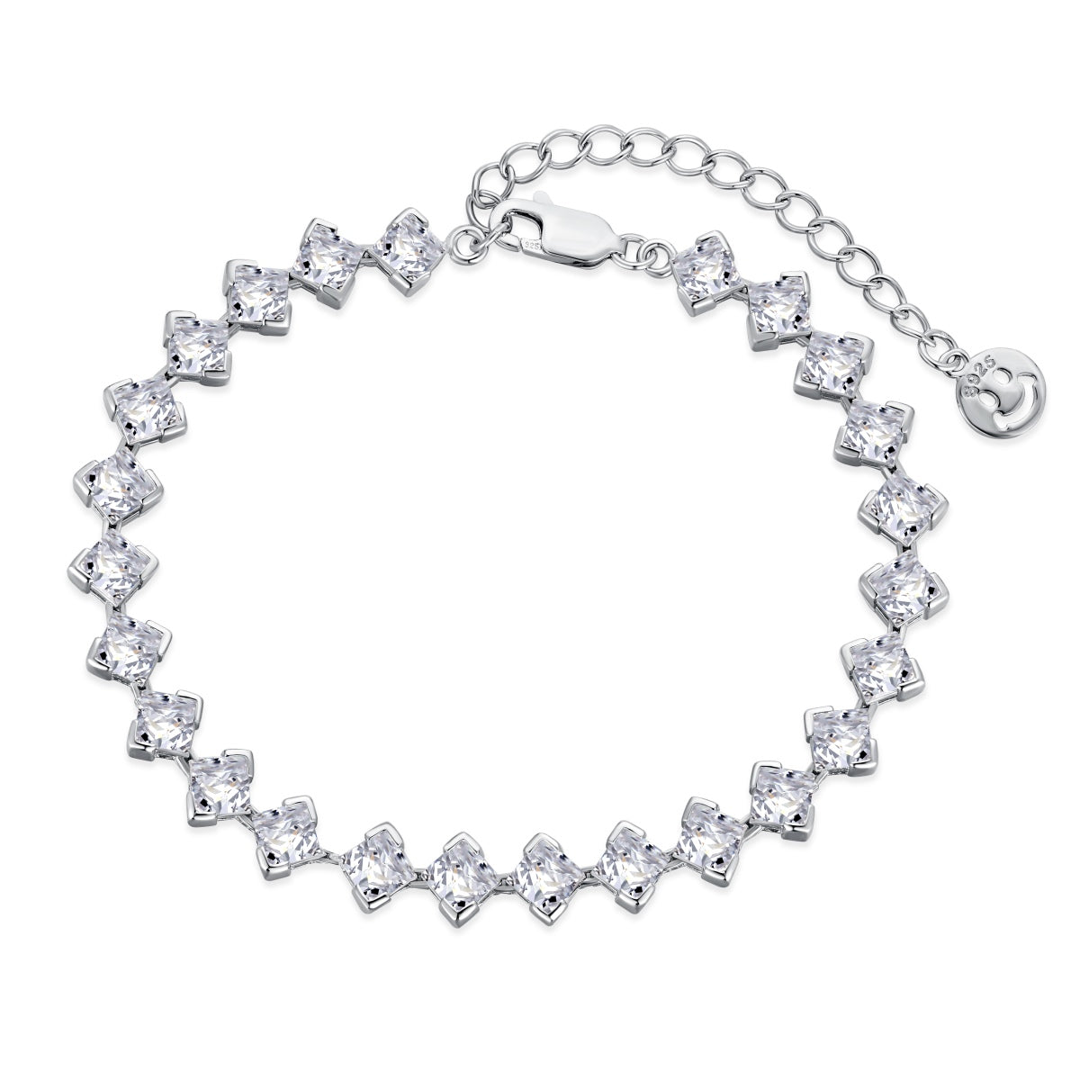[Luxe Jewelry]0.5 Carat Ornate Princess Cut Daily Bracelet