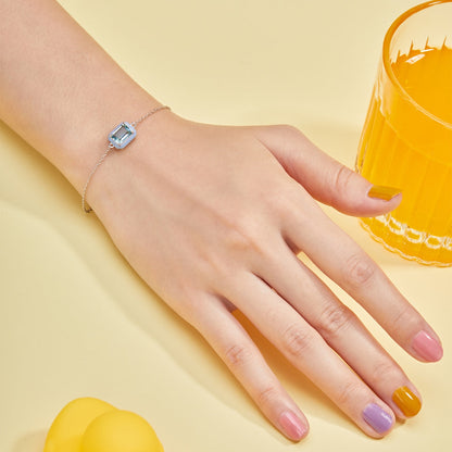 [Luxe Jewelry]2.0 Carat Sparkling Colorful Emerald Cut Daily Bracelet