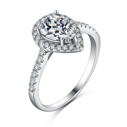 [Luxe Jewelry]1.0 Carat Luxurious Resplendent Water Drop Shape Wedding Ring