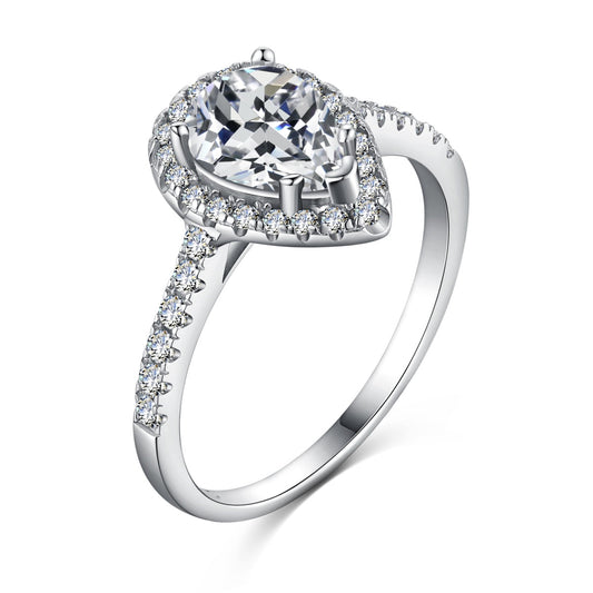 [Luxe Jewelry]1.0 Carat Luxurious Resplendent Water Drop Shape Wedding Ring