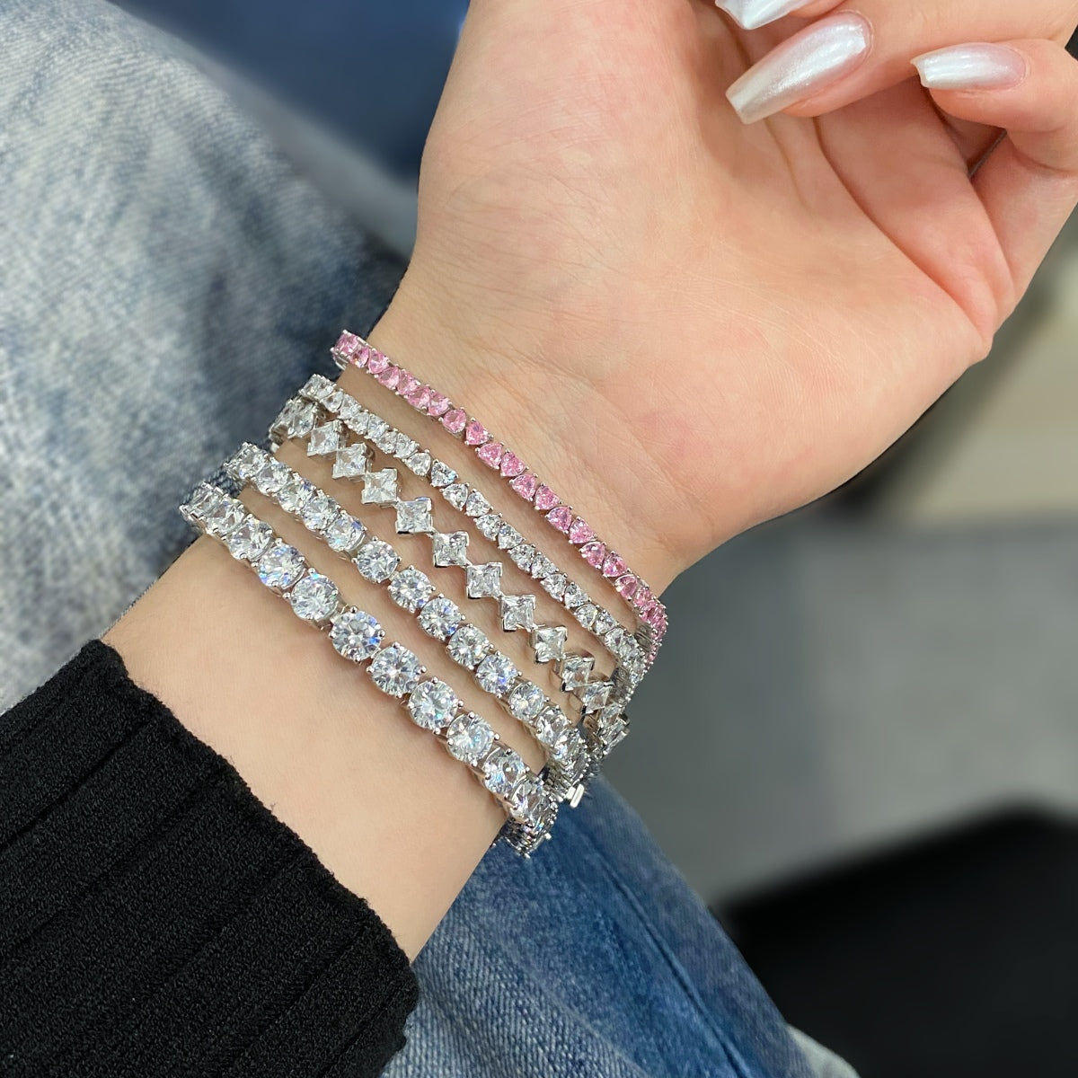 [Luxe Jewelry]0.5 Carat Ornate Princess Cut Daily Bracelet