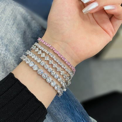 [Luxe Jewelry]0.5 Carat Ornate Princess Cut Daily Bracelet